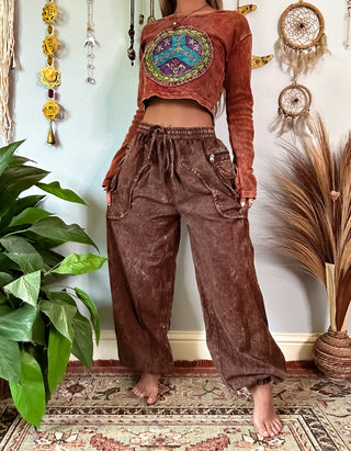 CEDAR HAREM TROUSERS - EARTH