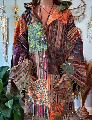 MUSHROOM PATCH PONCHO - RUST