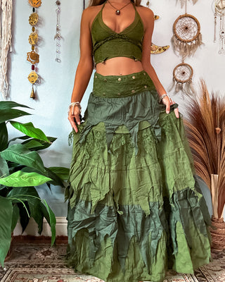 COVEN WRAP SKIRT - OLIVE