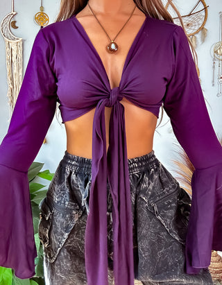 MALOKAI BELL SLEEVE TOP - AMETHYST