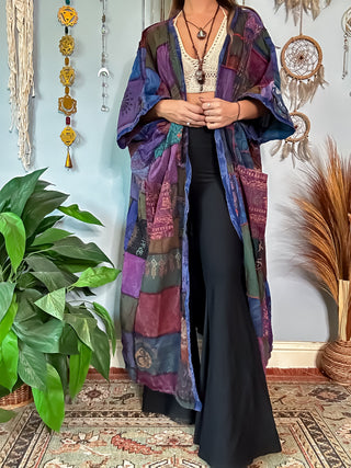 WOODLAND PATCHWORK DUSTER - BERRY