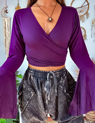 MALOKAI BELL SLEEVE TOP - AMETHYST