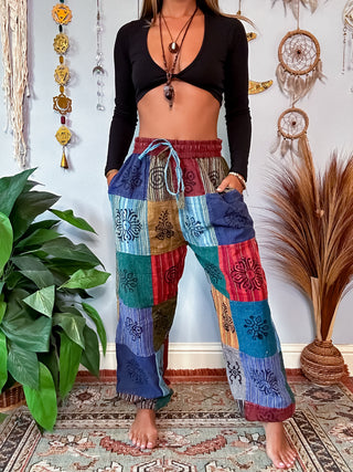 PATCHWORK HAREM TROUSERS