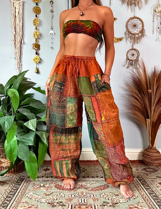 WOODLAND HAREM TROUSERS - RUST