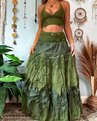 COVEN WRAP SKIRT - OLIVE