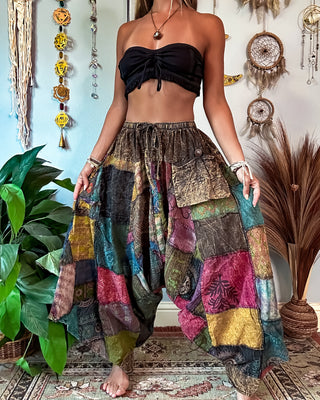 WOODLAND DROP CROTCH HAREM TROUSERS - EARTH