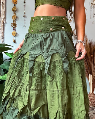 COVEN WRAP SKIRT - OLIVE