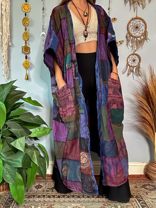 WOODLAND PATCHWORK DUSTER - BERRY