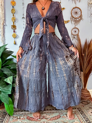 WIDE LEG PANTS SET - STONE