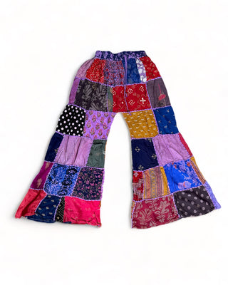 PATCHWORK WIDE LEG TROUSERS