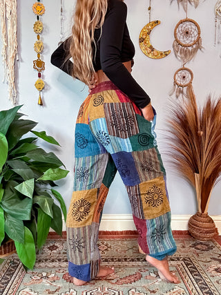 PATCHWORK HAREM TROUSERS