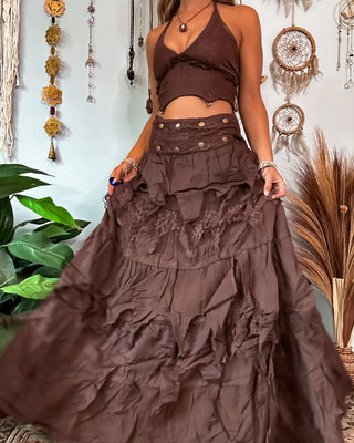 COVEN WRAP SKIRT - EARTH