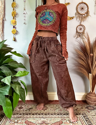 CEDAR HAREM TROUSERS - EARTH