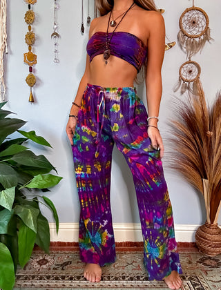 TIE DYE STRAIGHT LEG TROUSERS