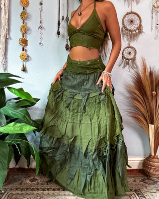 COVEN WRAP SKIRT - OLIVE