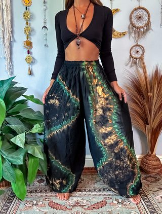 NOVA HAREM TROUSERS - GREEN ACCENTED