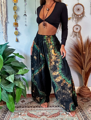 NOVA HAREM TROUSERS - GREEN ACCENTED