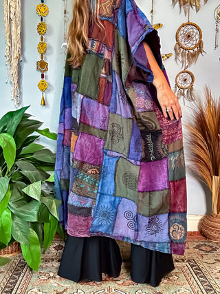 WOODLAND PATCHWORK DUSTER - BERRY