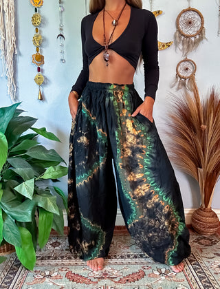 NOVA HAREM TROUSERS - GREEN ACCENTED