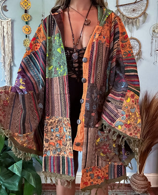 MUSHROOM PATCH PONCHO - RUST