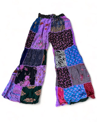 PATCHWORK WIDE LEG TROUSERS