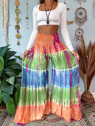 STELLA WIDE LEG PANTS - ORANGE  • GREEN • MAGENTA • BLUE