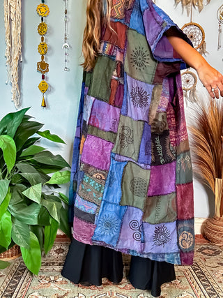 WOODLAND PATCHWORK DUSTER - BERRY