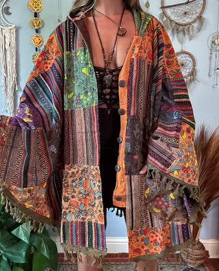 MUSHROOM PATCH PONCHO - RUST