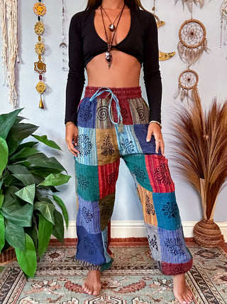 PATCHWORK HAREM TROUSERS