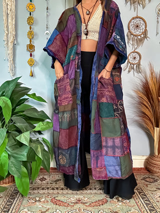 WOODLAND PATCHWORK DUSTER - BERRY