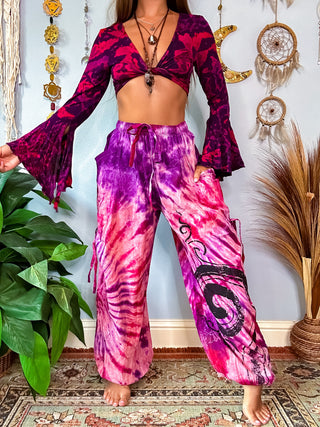 LEILANI HAREM TROUSERS - PINK & PURPLE