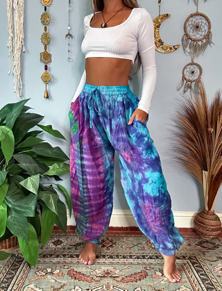 MILO HAREM TROUSERS - BLUE / PINK / PURPLE / GREEN