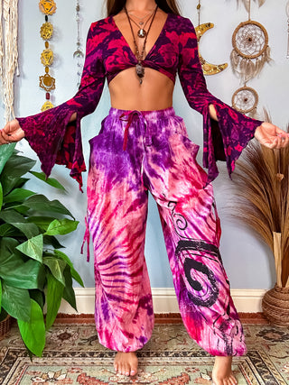 LEILANI HAREM TROUSERS - PINK & PURPLE