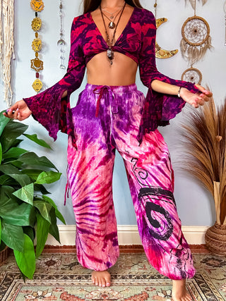 LEILANI HAREM TROUSERS - PINK & PURPLE