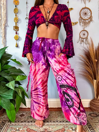 LEILANI HAREM TROUSERS - PINK & PURPLE