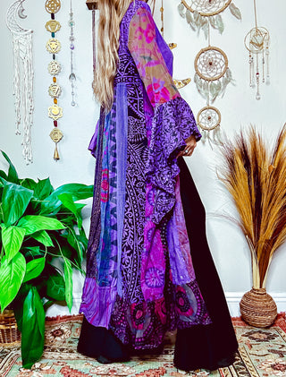 TILY PATCHWORK DUSTER - PURPLE