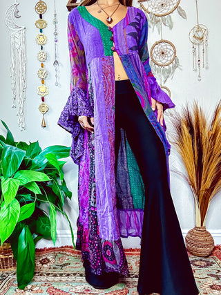 TILY PATCHWORK DUSTER - PURPLE