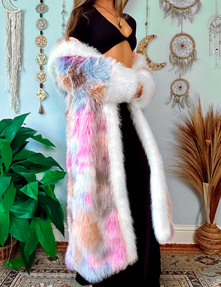 PASTEL DREAMZ FAUX FUR COAT