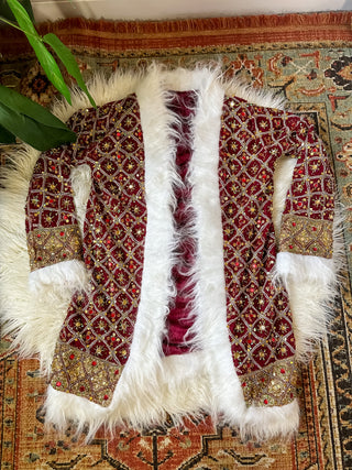 OOAK FAUX FUR TRIM COAT