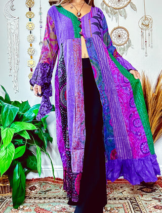 TILY PATCHWORK DUSTER - PURPLE