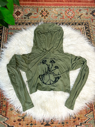 PEACEFUL TRIPS HOODIE - OLIVE