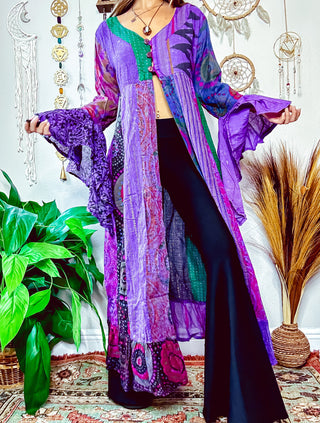 TILY PATCHWORK DUSTER - PURPLE